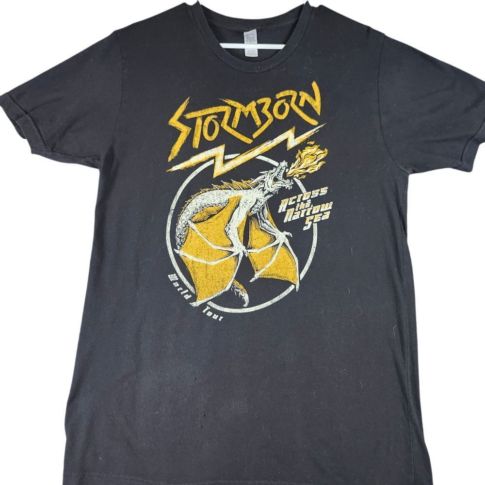 American Apparel Stormborn Dragon Tour Graphic Tee Black Gold Size M  