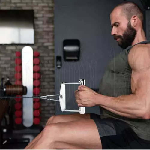 Triangle Close Grip Bar Gym Cable Attachment Back Workout Seated V Row Handle AU - Picture 4 of 14