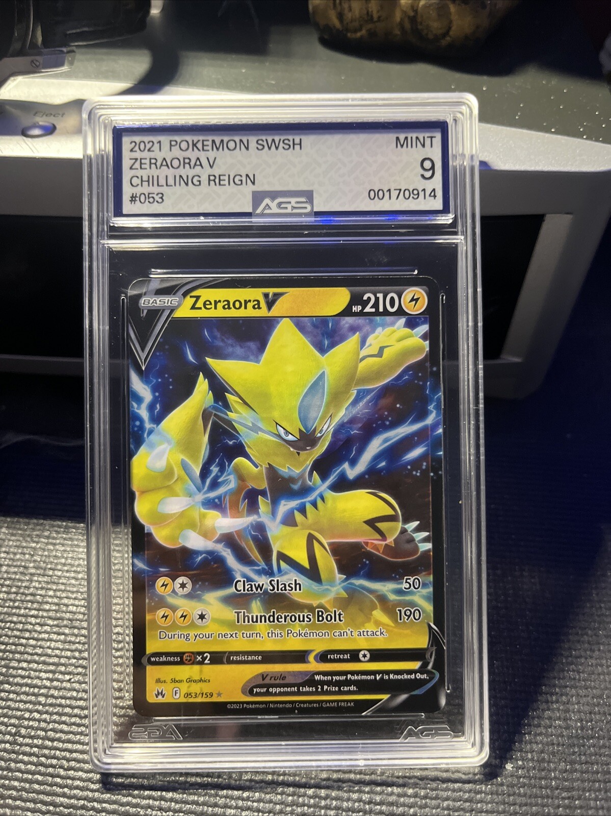 2021 Pokemon SWSH Chilling Reign Zeraora V 053/198 PSA 10 Highest Grade GEM MINT