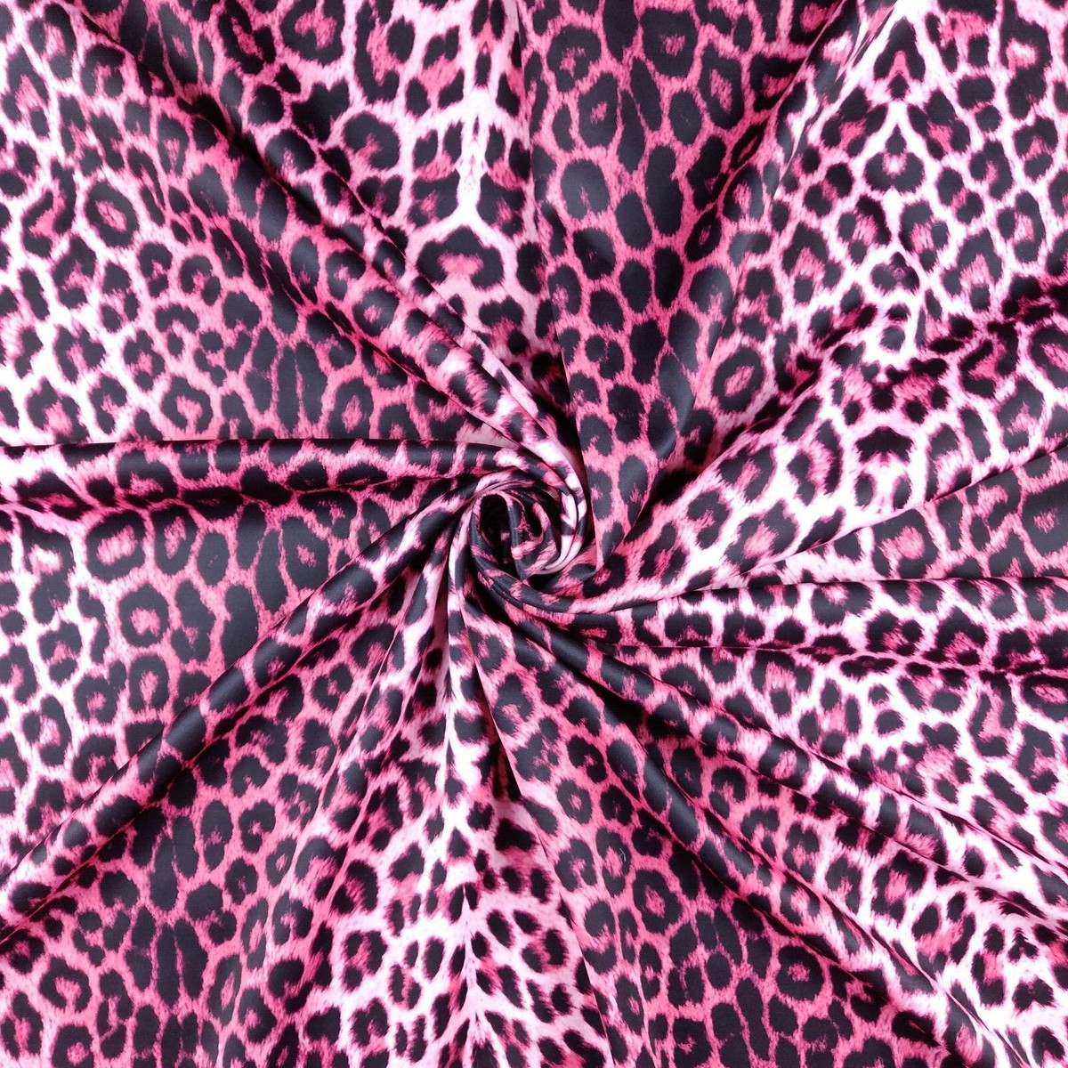 FS005_3 Pink Leopard Animal Print Dress Making Jersey Stretchy
