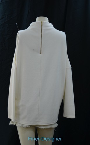 Chicos Top shirt blouse knit tyra cold shoulder ottoman cream tunic 2 M L NWT 79 - Picture 5 of 7