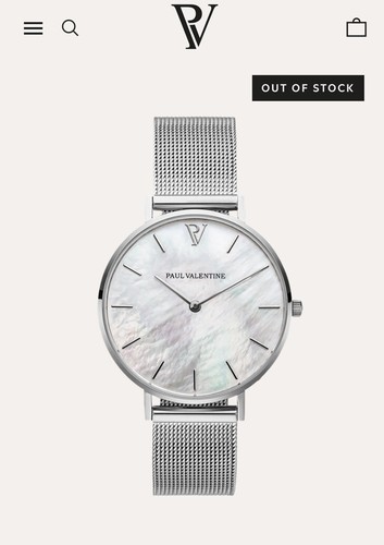 SILVER Paul VALENTINE Ladies Watch Cinturino Mesh faccia di marmo | eBay