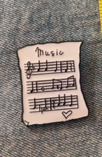 MUSIC SHEET-  ENAMEL PIN-SHIP ALL THE PINS YOU BUY FOR $4.99-VISIT OUR STORE