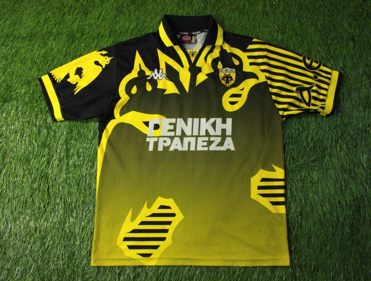 AEK ATHENS 1998-1999 FOOTBALL SOCCER MEN SHIRT JERSEY HOME