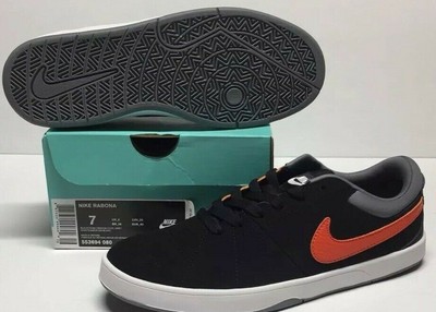 NIKE SB RABONA 553694-080 BLACK / TEAM ORANGE -COOL GREY NUBUCK | eBay