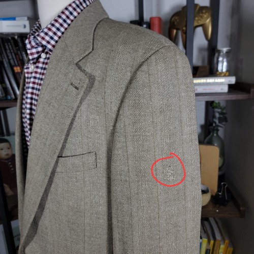 Blazer cappotto sportivo uomo vintage Chaps Ralph Lauren due bottoni beige seta lana taglia 42L - Foto 12 di 20