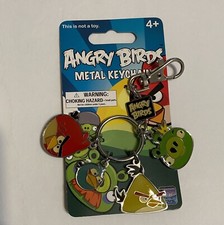 ANGRY BIRDS Keychain Charms, 4 Colorful Game Characters, Trigger Clip