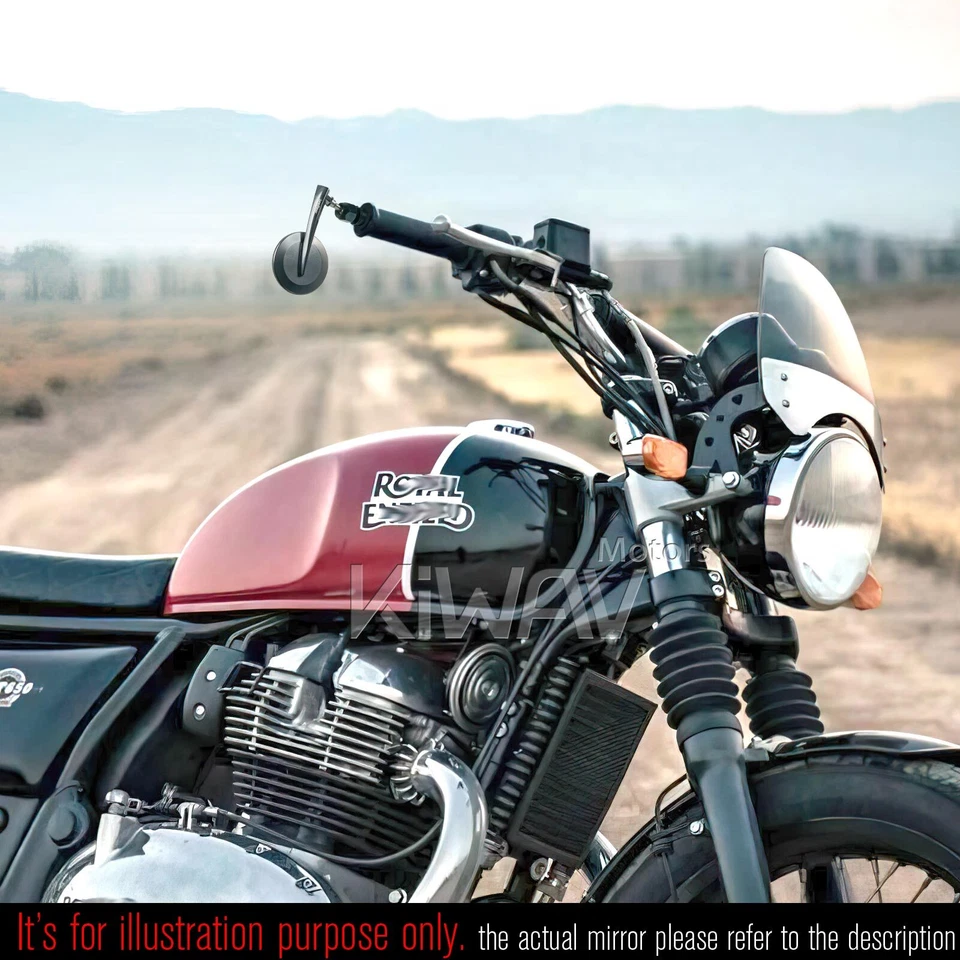 Espejo retrovisor de extremo de barra lateral izquierda VAWiK 2,5" gris redondo M6 atornillado para Moto Guzzi MGX 21 Foto 4 de 4