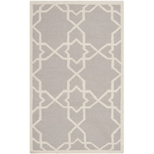 SAFAVIEH Dhurries DHU548G Handwoven Grey / Ivory Rug - Picture 10 of 24
