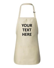 Custom Kitchen Apron with Pocket Add Your Text Personalized Cooking Gift Chef