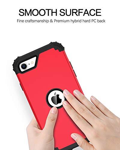 for iPhone SE 2022 Case, Phone Case iPhone SE 2020, Heavy Duty 3 in Red/Black - Picture 7 of 7