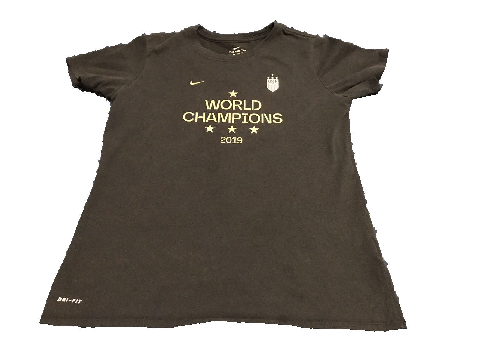 USA Women's Soccer Team World Cup Champions 2019 Nike Black T-Shirt Size M