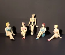WMG 2007 Vintage Style Bathing Beauty Lingerie Shelf Sitter 3.5” Set Of 5