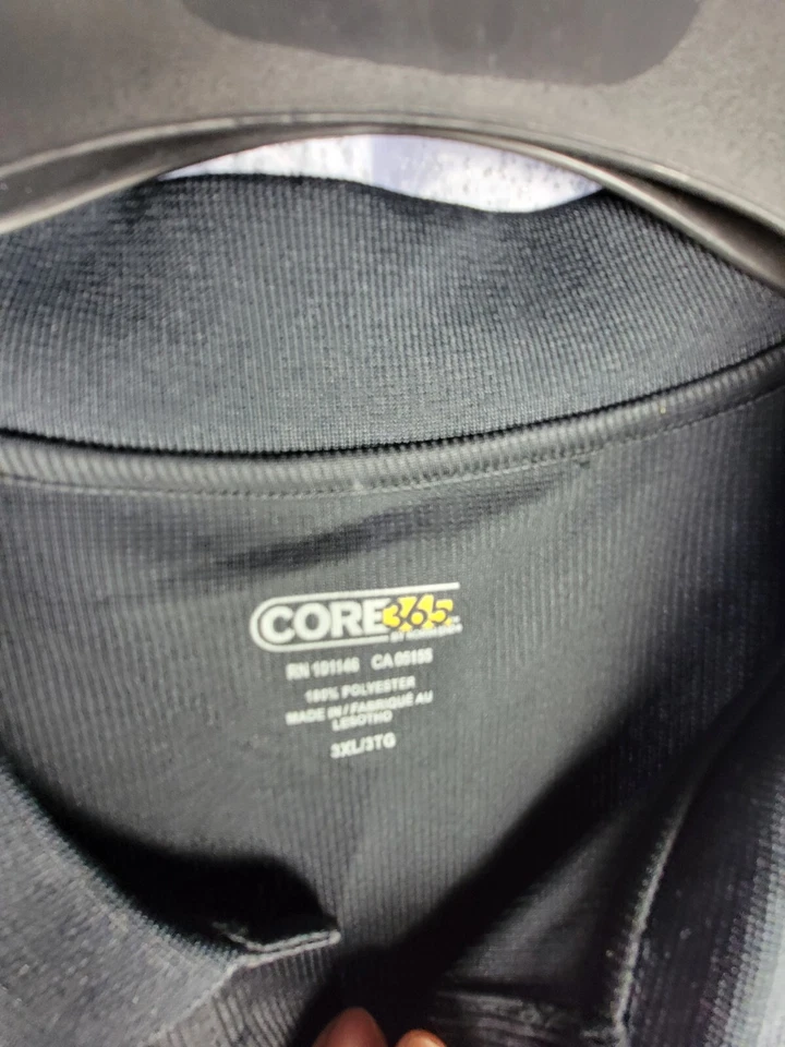 Core рубашка-поло мужчин черный 3 x УФ-защита антимикробный новый с Ярлыками - Изображение 3 из 4