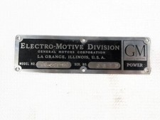 GM Electro-Motive Division Northern Pacific NP 6004 EMD F3 Builder Plate 1/1947