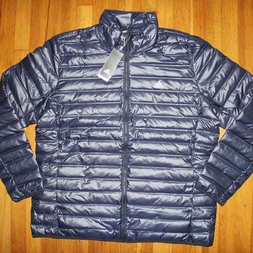 Adidas Varilite Down Puffer Jacket Mens XXL DZ1391 Navy Blue 2XL Packable  New | eBay