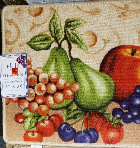 EXTRA LANGER BEDRUCKTER BODENLÄUFER (18"x36") FRÜCHTE AUF BEIGE, beige, EHF - Bild 5 von 12