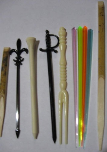 PALITOS DE COMIDA DE FIESTA PALOS DE GOLF espada Flor plástico y sauce de madera pequeñas cantidades - Imagen 4 de 10