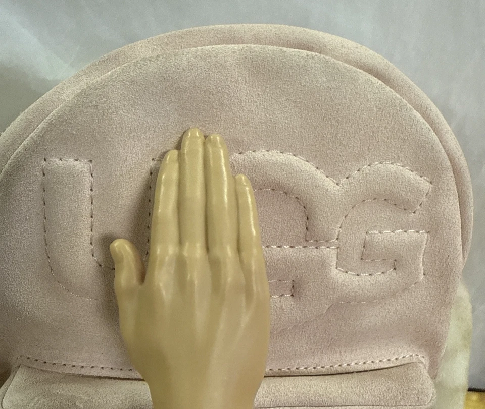 UGG Dannie II Leather &Sheepskin Trim Backpack In Rare Pink & Leopard Print GC - Image 4 of 4