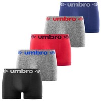 Umbro Herren Boxershorts 5Er Pack Bequem Grau/Blau/Rot/Schwarz S/M