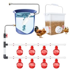 Complete Set Pipeline Automatic Chicken Waterer System 82Accessories Included...