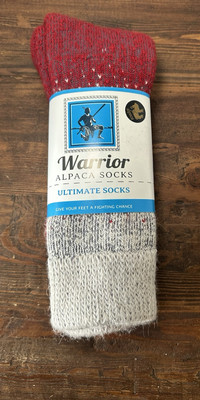 Warrior Alpaca Socks Size Large Warm Hypoallergenic Unisex M 9-12 W 10-13 New