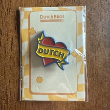 Dutch Bros Classic Heart Tattoo Enamel Pin Chainfest Exclusive New In Package