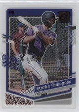 2023 Panini Chronicles Clearly Donruss Red 93/100 Sterlin Thompson #25 0q1p