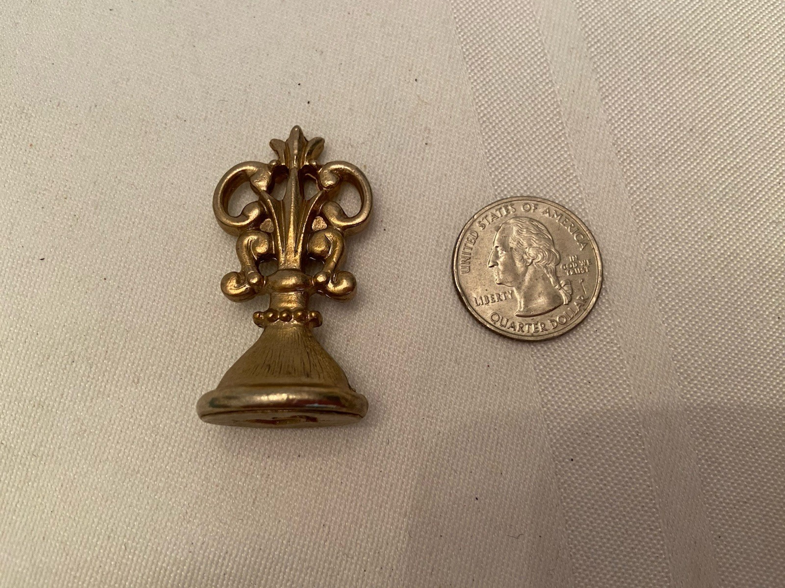 Vintage BRASS WAX SEAL STAMP Pair of Hearts 1 of 4