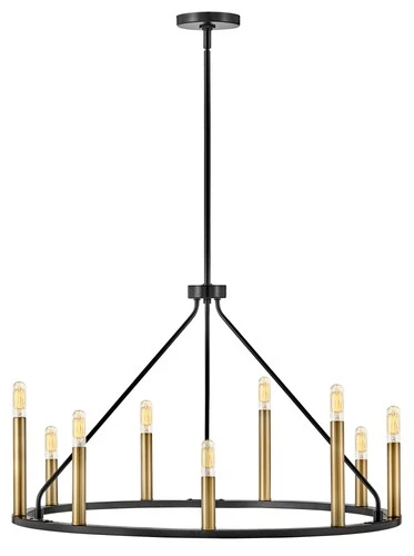 Lark 83158 Lazlo 9 Light 30"W Chandelier - Black - Picture 2 of 3