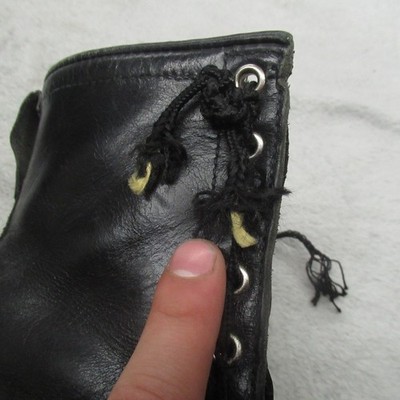 Red Wing Mens 11? Boots Black Leather Zip Lace Work Military  display picture 3