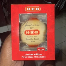 HEB-MERRY CHRISTMAS 2014-“OUR FIRST STORE-KERRVILLE, TX 1905 CHRISTMAS ORNAMENT