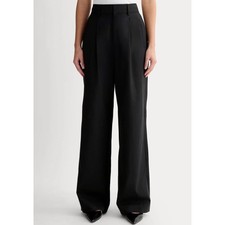 Everlane The Way High Drape Pleated Pants Buttersmooth Black size 2S NWT