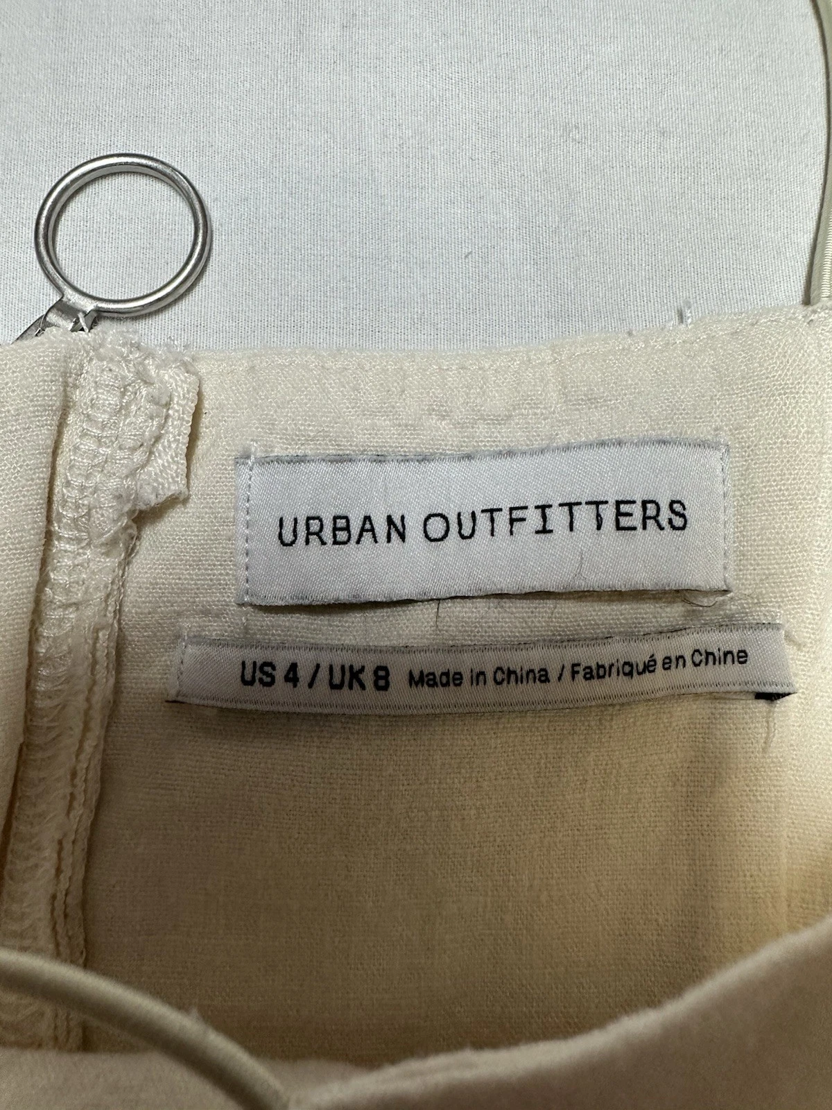 OFF WHITE Urban Outfitters abito donna bianco sporco taglia 4 misto lino corto