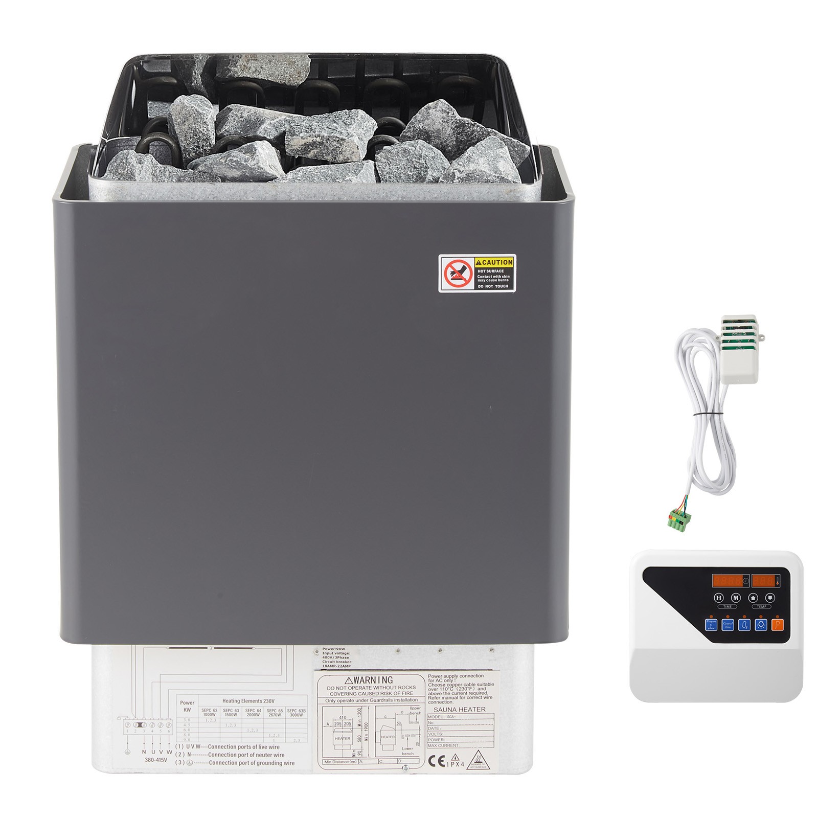 Horno de sauna Uimoso 9KW con control de sauna externo calefacción de sauna montaje en pared sauna