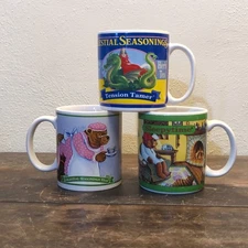 CELESTIAL SEASONINGS TEAS Set Of 3 Ceramic Mugs Sleepytime Tension Tamer Cups