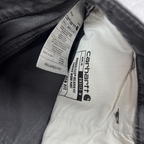 Carhartt Relaxed Fit Pants Womens 10 Tall Gray Canvas Workwear Relaxed Fit - Picture 3 of 8