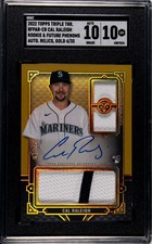 10/10 Cal Raleigh 2022 Topps Triple Threads RPA Rookie Auto GOLD /35 SGC - 10/10