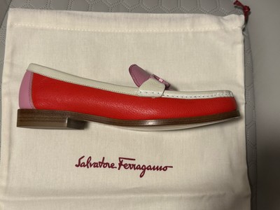 NEW Salvatore Ferragamo Sz 6.5 Rolo Candy Flamingo Pink Orange