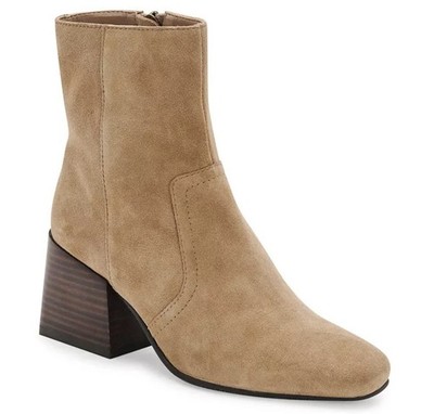 Blondo Salome Suede Waterproof Ankle Boots Block Heel Tan Women s Size 7