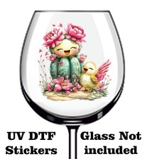 Easter Cactus Plant UV DTF Stickers - Bin Tumbler Wine Glass Bottle Cup Laptop