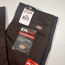 NWT Dickies Men  s 874 Flex Original Fit Pants Dark Brown 30x32