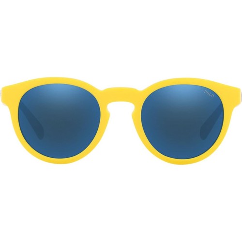 NWT Polo Ralph Lauren Men's PH4184 Round Sunglasses, Blue Mirrored, 49 mm
