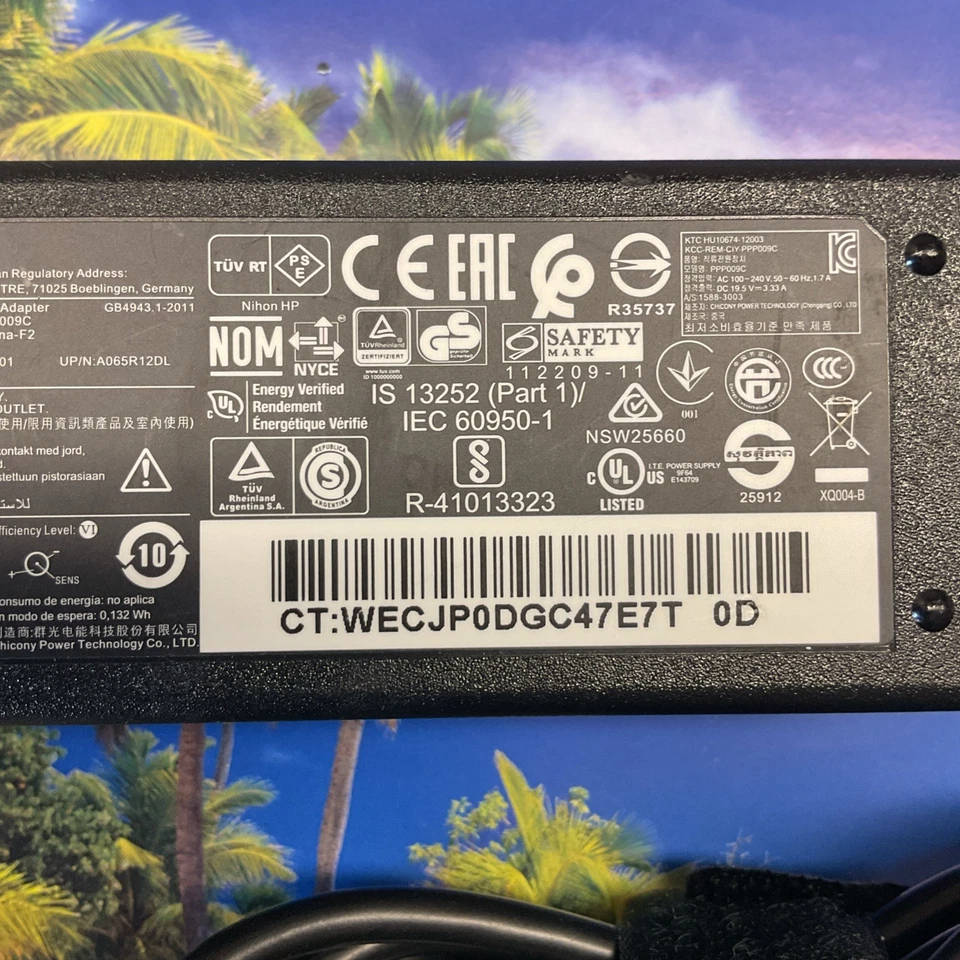 LOTE DE 20 Adaptadores de CA HP PPP019L-S/D 756413 Genuinos 19.5V3.33A 65W 7.4MM SIN CABLE Foto 4 de 4