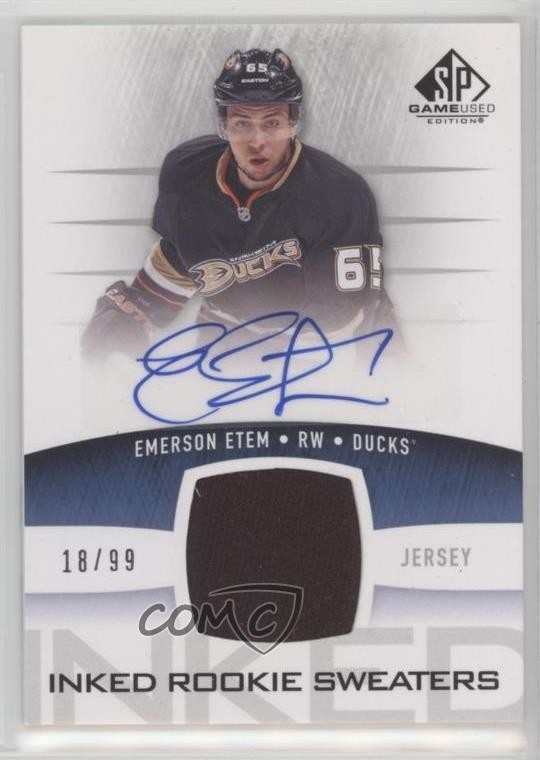 2013 SP Game Used Edition Inked Rookie Sweaters 18/99 Emerson Etem Auto RC 1e15