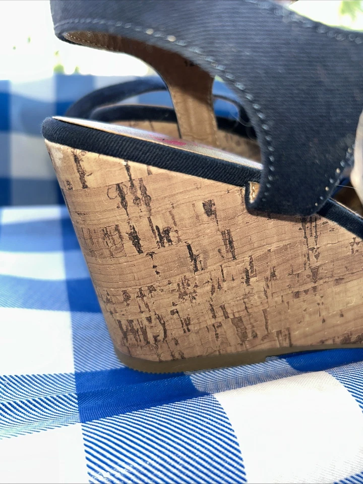 JellyPop Retro Alpargata Cuña Plataforma Sandalia Boho Gitana Mujeres Talla 12M Azul Marino Foto 4 de 4