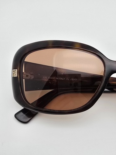 Fendi FS419 214 Tortoise Gold Monogram Frame Brown Lens Sunglasses Italy 58mm - Picture 12 of 13