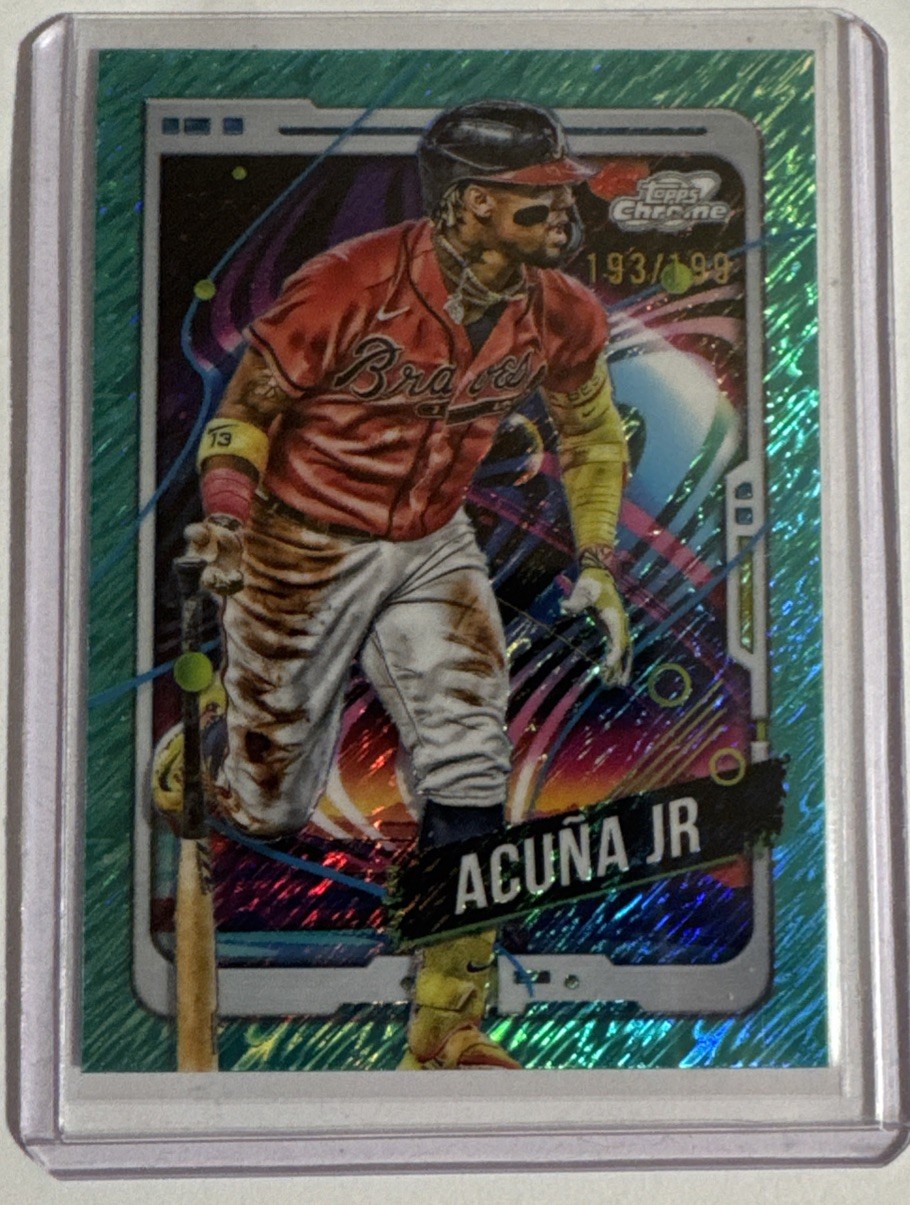 2024 Topps Chrome Cosmic Ronald Acuna Jr  #96 Aqua Equinox Refractor /199 Braves