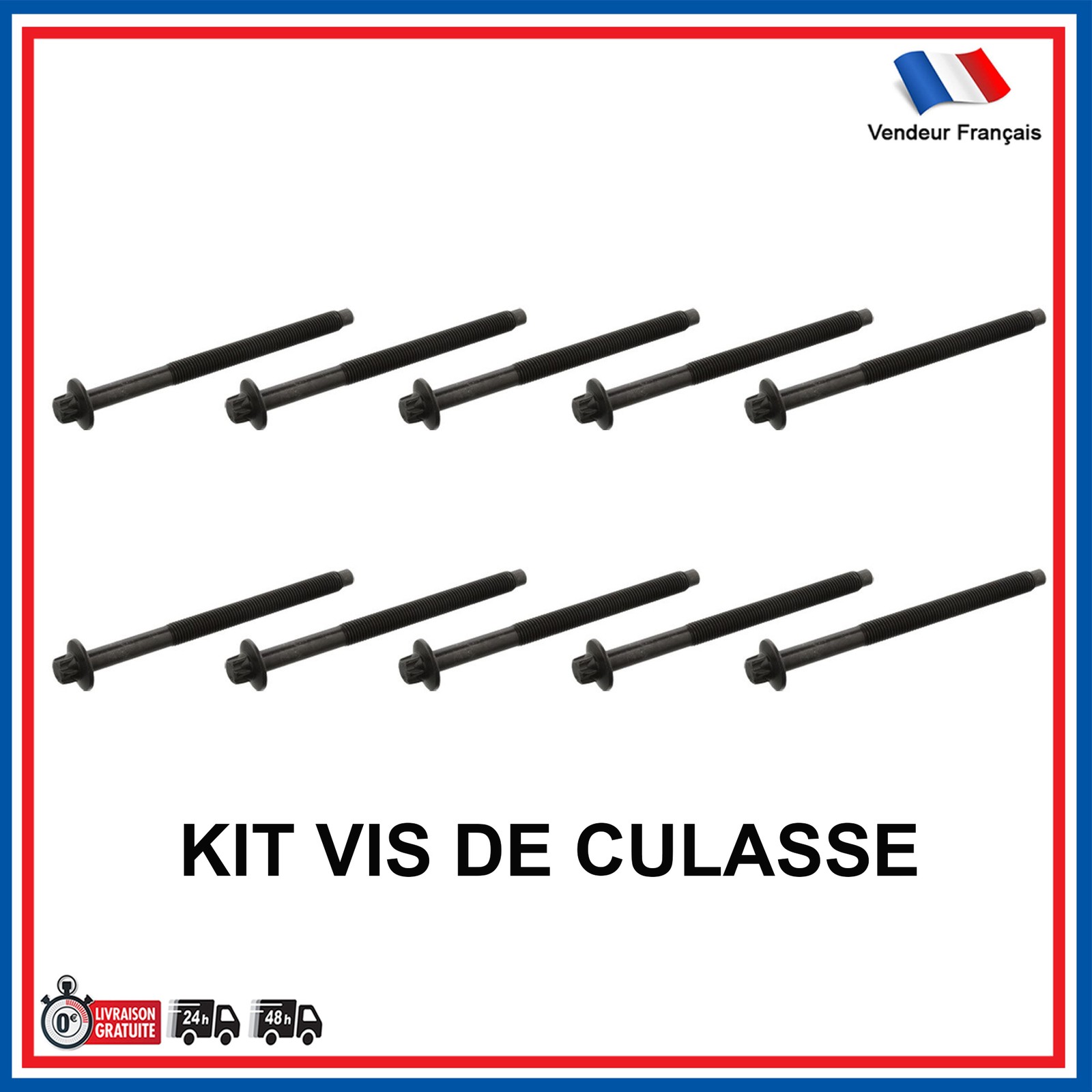 Set goujons culasse 1.5 1.6 HDi BlueHDi vis de fixation moteur Peugeot Citroën 1682800880
