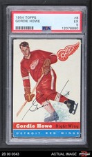 1954 Topps #8 Gordie Howe Red Wings HOF PSA 5 - EX